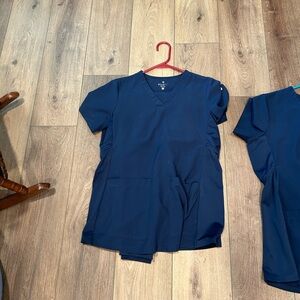 2 sets navy blue maternity scrubs